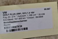 Motorhaubenscharnier Rechts<br>VW GOLF PLUS (5M1, 521) 1.4 16V